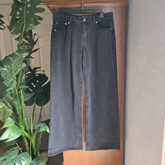 Edikted Faded Black Wide Leg Jeans 32 - Picture 1 of 5